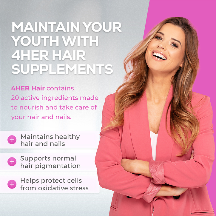 4Her Hair Supplements For Women 60 Vegan Tablets image 4