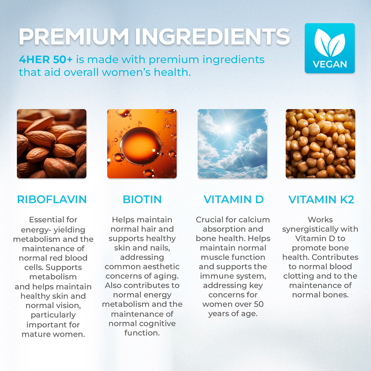 4Her Multi Vitamins For Women 50+ 60 Vegan Tablets image 2