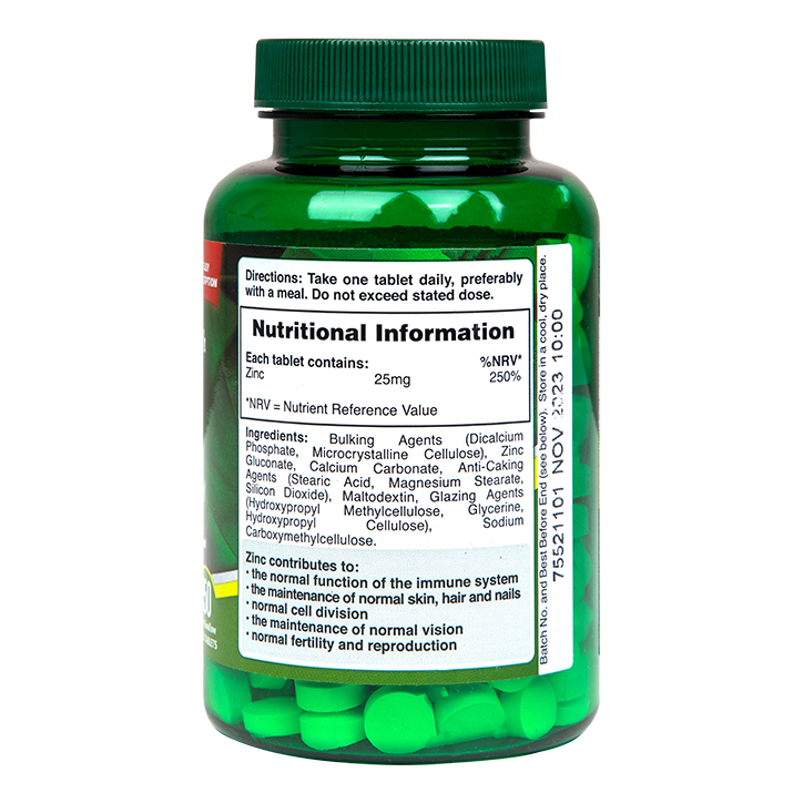 Holland & Barrett Zinc 25mg 250 Tablets image 3