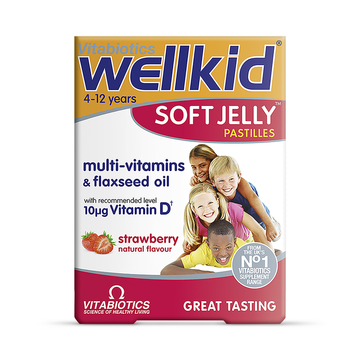 Vitabiotics Wellkid Soft Jelly Pastilles Strawberry 30 Chews image 1