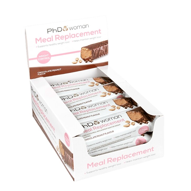 PhD Woman Meal Replacement Chocolate Peanut 12 x 60g image 1