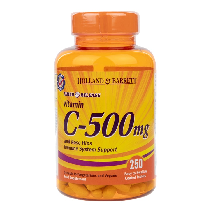 Holland & Barrett Vitamin C Timed Release with Rose Hips 250 Tablets 500mg