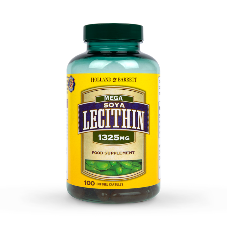 Holland & Barrett Mega Soya Lecithin Fat Emulsifier 100 Capsules 1325mg image 1