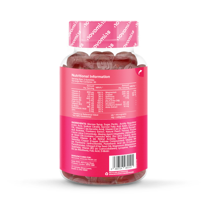 Novomins Multivitamin Peach Flavour 60 Gummies 30 Days Supply image 3
