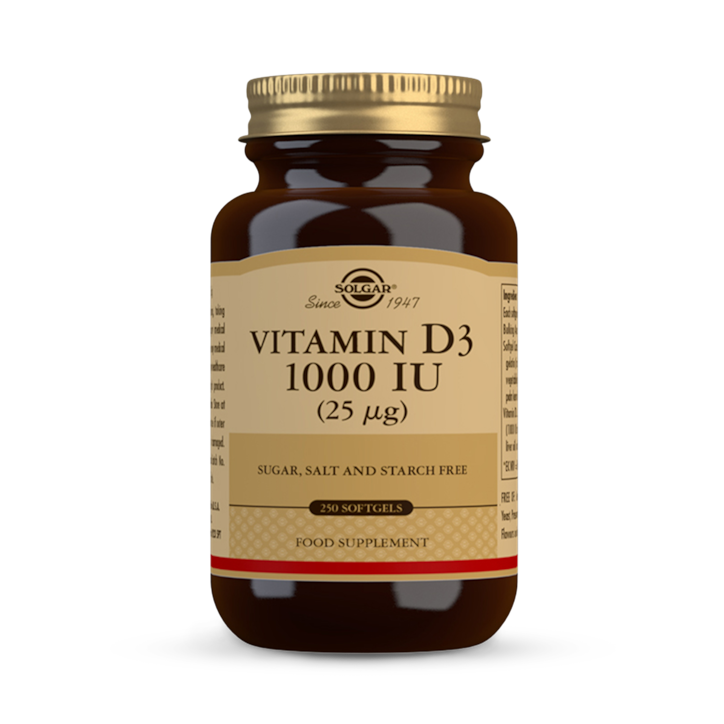 Solgar Vitamin D3 1000 Iu (25 µg) 250 Softgels image 1