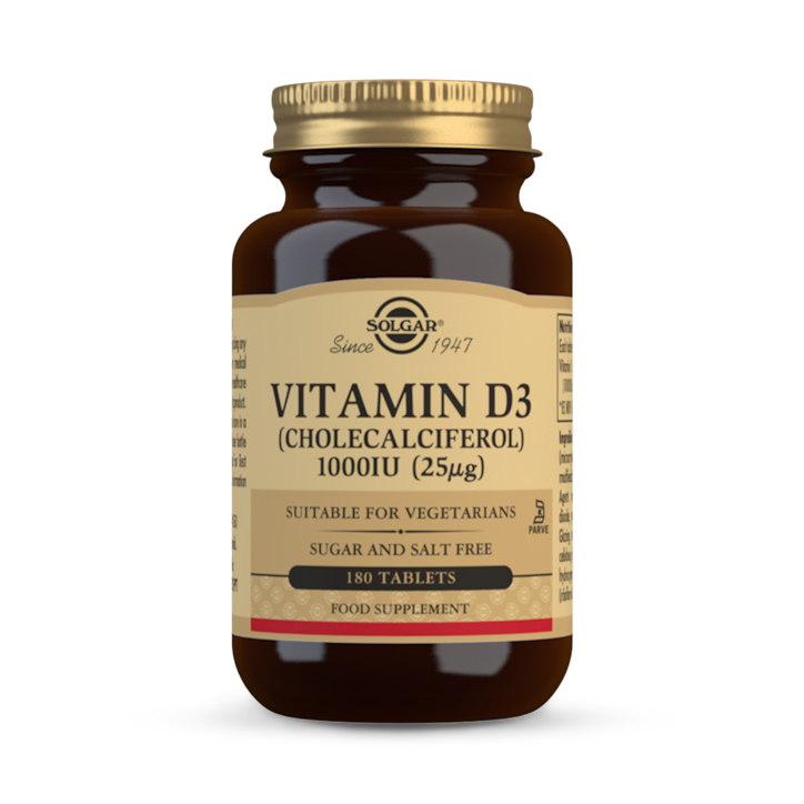 Solgar Vitamin D3 (Cholecalciferol) 1000 Iu (25 µg) 180 Tablets image 1