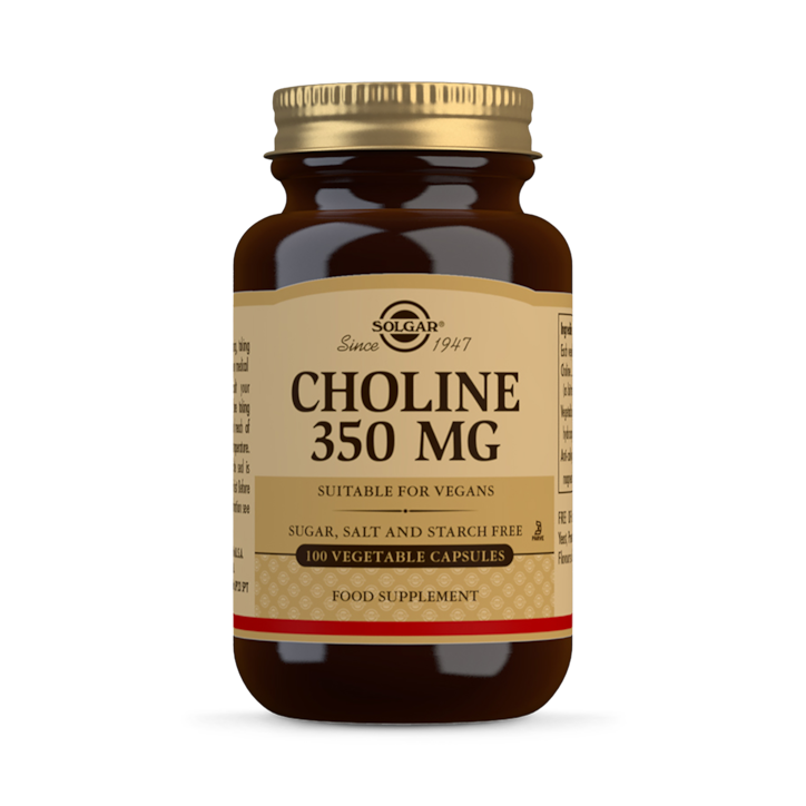 Solgar Choline 350mg Vegetable 100 Capsules image 1
