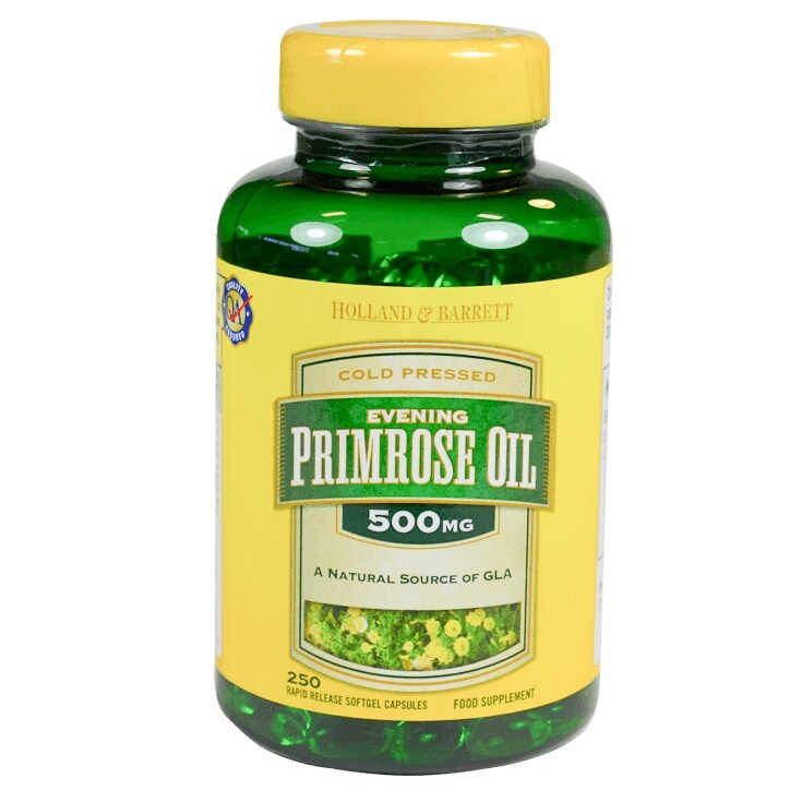 Holland & Barrett Natural Evening Primrose Oil 250 Capsules 500mg plus Vitamin B6 image 1