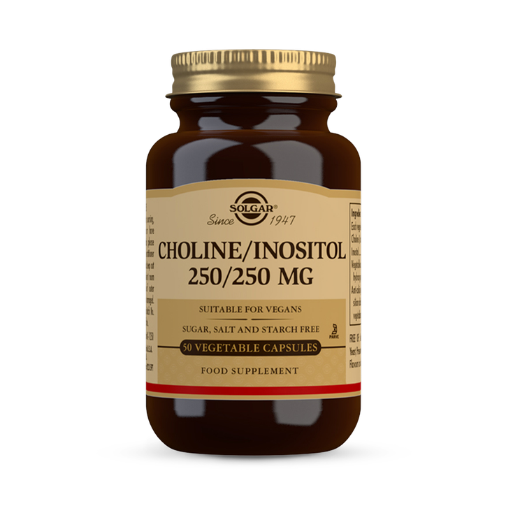 Solgar Choline 250mg / Inositol 250mg Vegetable 50 Capsules image 1
