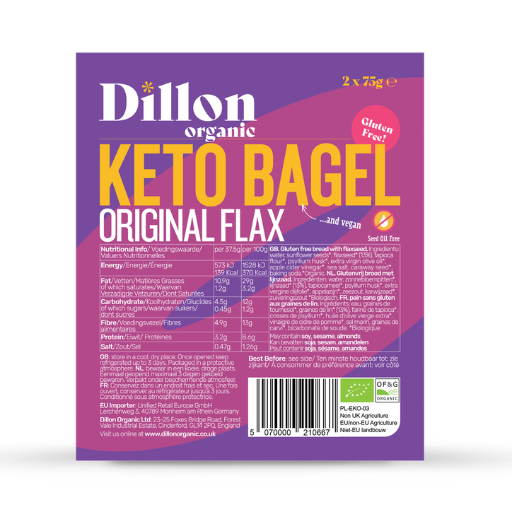 Dillon Organic Keto Bagel Original Flax 150g image 1