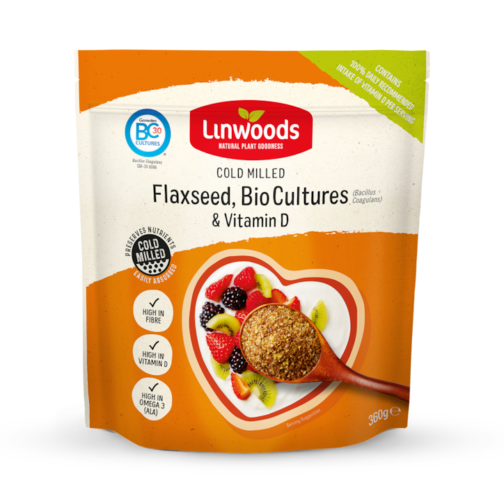 Linwoods Milled Flaxseed, Biocultures & Vitamin D 360g image 1