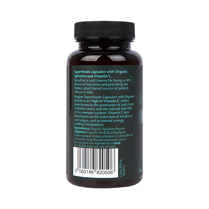 Bioglan Superfoods Organic Spirulina 60 Capsules image 3