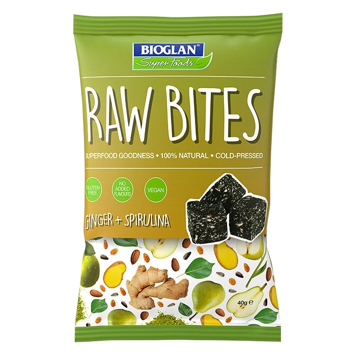 Bioglan Raw Bites Ginger & Spirulina 40g image 1