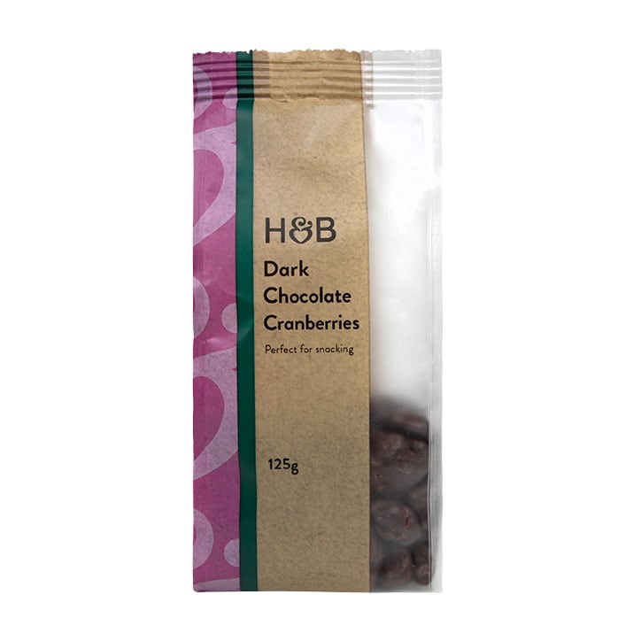 Holland & Barrett Dark Chocolate Cranberries 125g