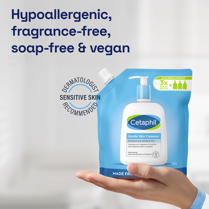 Cetaphil Gentle Skin Cleanser Face & Body Wash Refill Pouch 710ml image 4