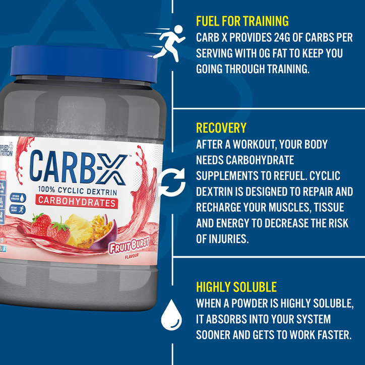Applied Nutrition Carb X Highly Branched Cyclic Dextrin Carbohydrates 1.2Kg (48 Servings) - Fruit Burst image 2