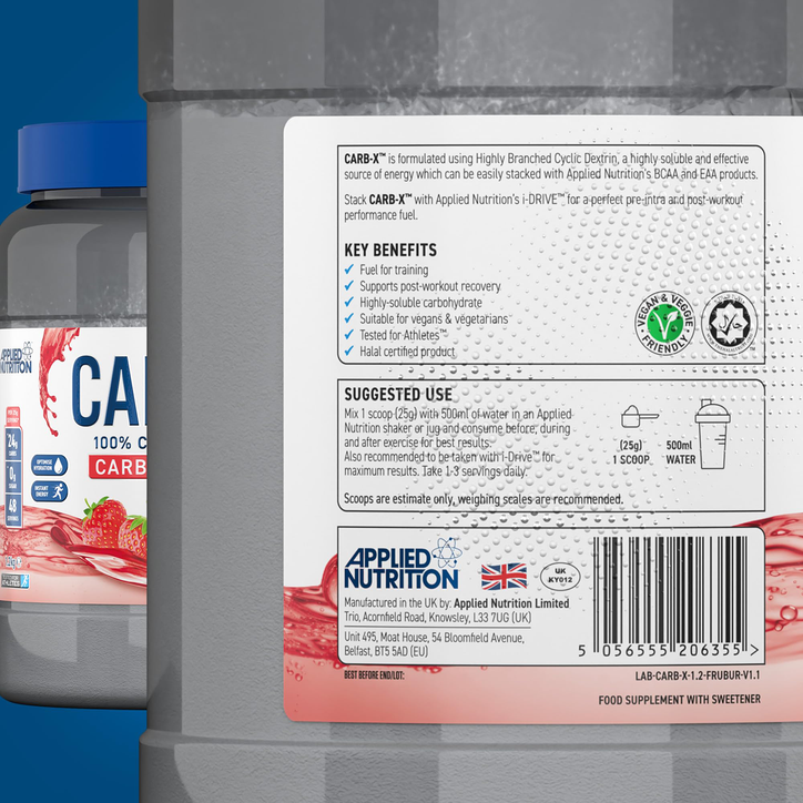 Applied Nutrition Carb X Highly Branched Cyclic Dextrin Carbohydrates 1.2Kg (48 Servings) - Fruit Burst image 5