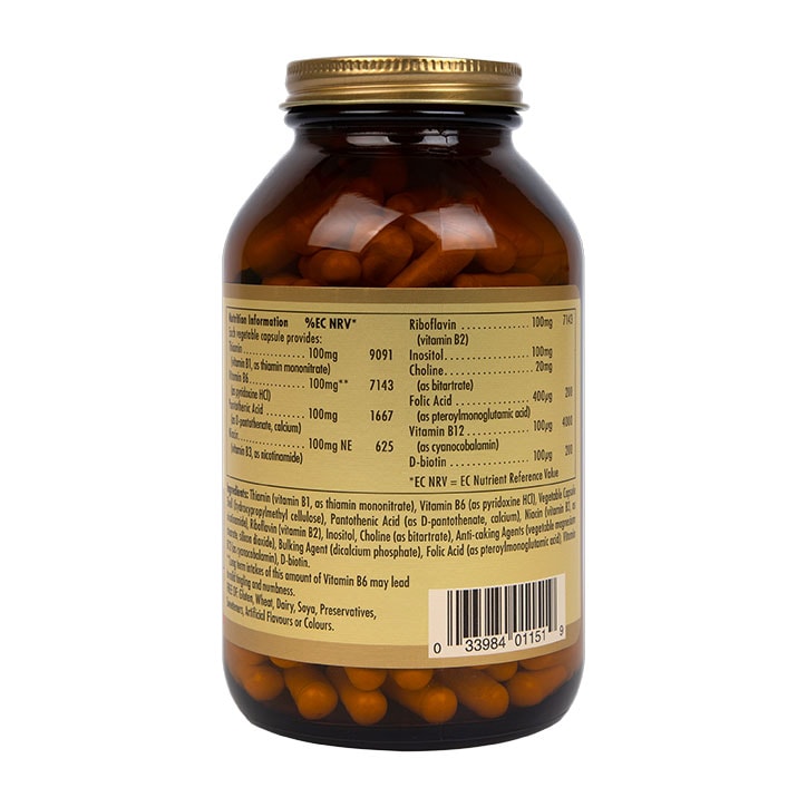 Solgar Vitamin B-Complex 100 Extra High Potency 250 Vegi Capsules-3