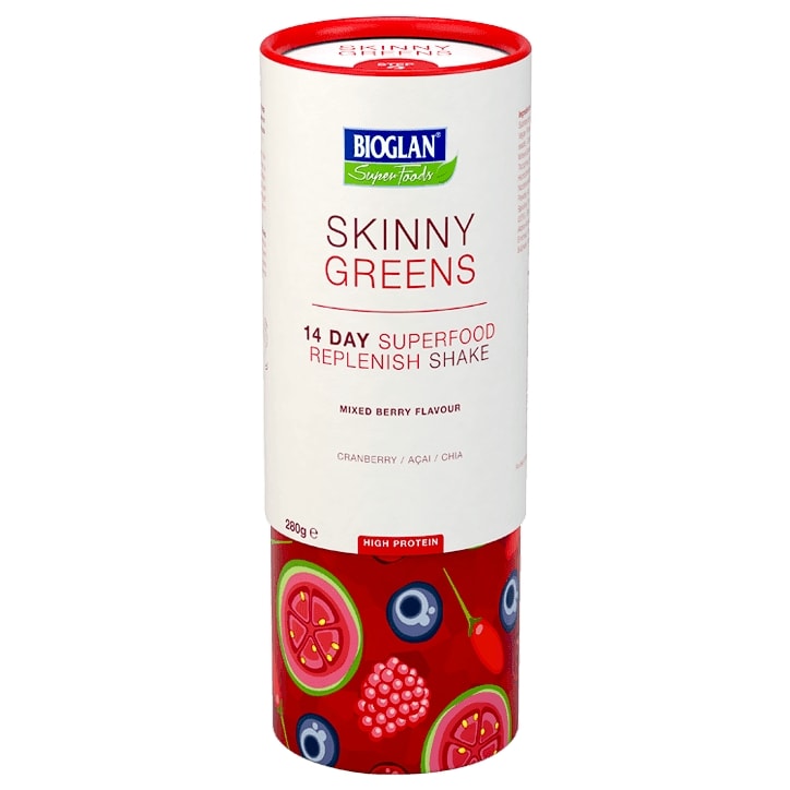 Bioglan Skinny Greens 14 Day Superfood Replenish Shake Mixed Berry 280g image 1