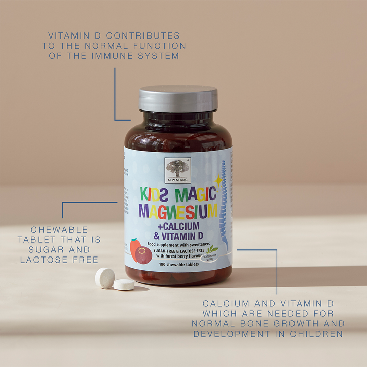 New Nordic Kids Magic Magnesium + Calcium & Vitamin D 180 Tablets image 6