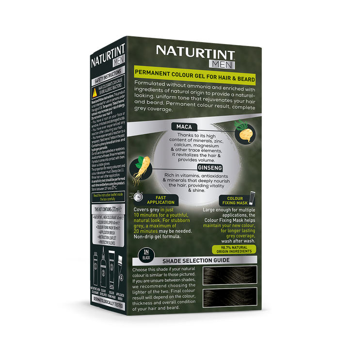 Naturtint Men Permanent Hair Colour Gel 1N Black 170ml image 2