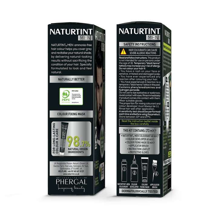 Naturtint Men Permanent Hair Colour Gel 1N Black 170ml image 3