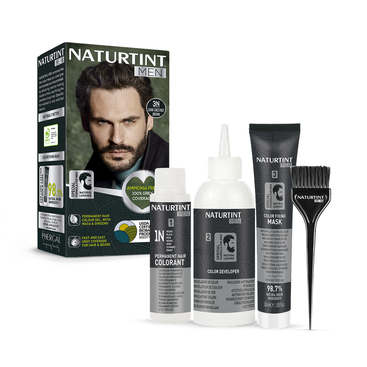 Naturtint Men Permanent Hair Colour Gel 3N Dark Chestnut Brown 170ml image 4