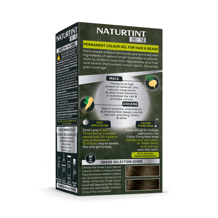 Naturtint Men Permanent Hair Colour Gel 6N Dark Blonde 170ml image 2