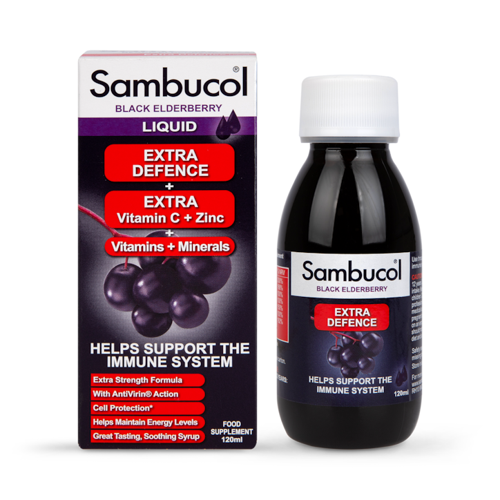 Sambucol Extra Defence Black Elderberry Liquid 120ml image 1