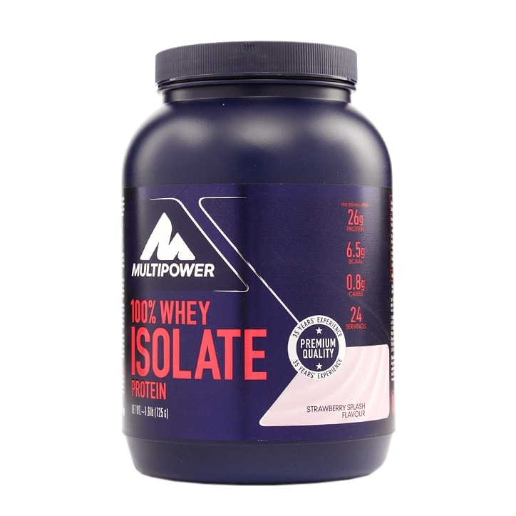 Multipower 100% Whey Isolate Protein Powder Strawberry Splash 725g image 1