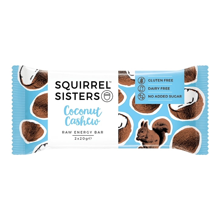 Squirrel Sisters Coconut Cashew Raw Energy Bar 40g-1