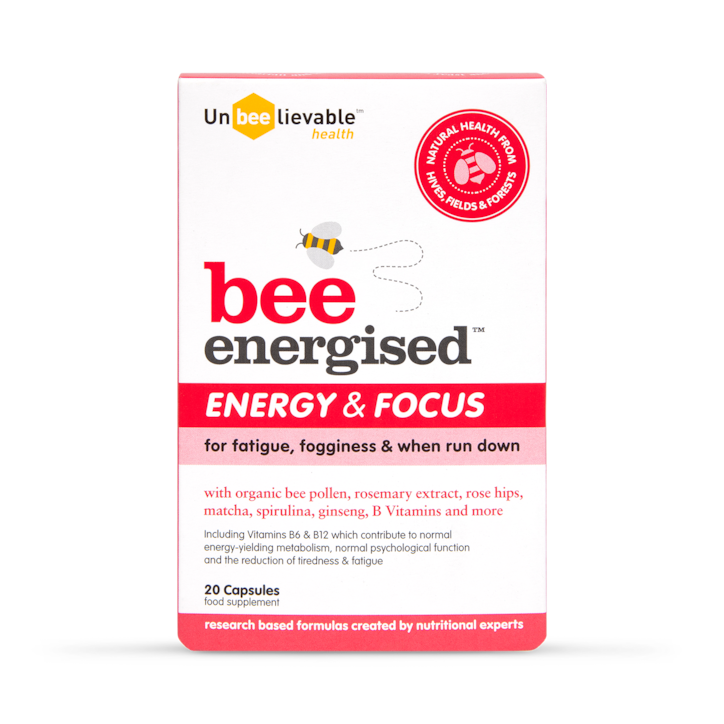 Unbeelievable Health Bee Energised Energy and Focus 20 Capsules image 1