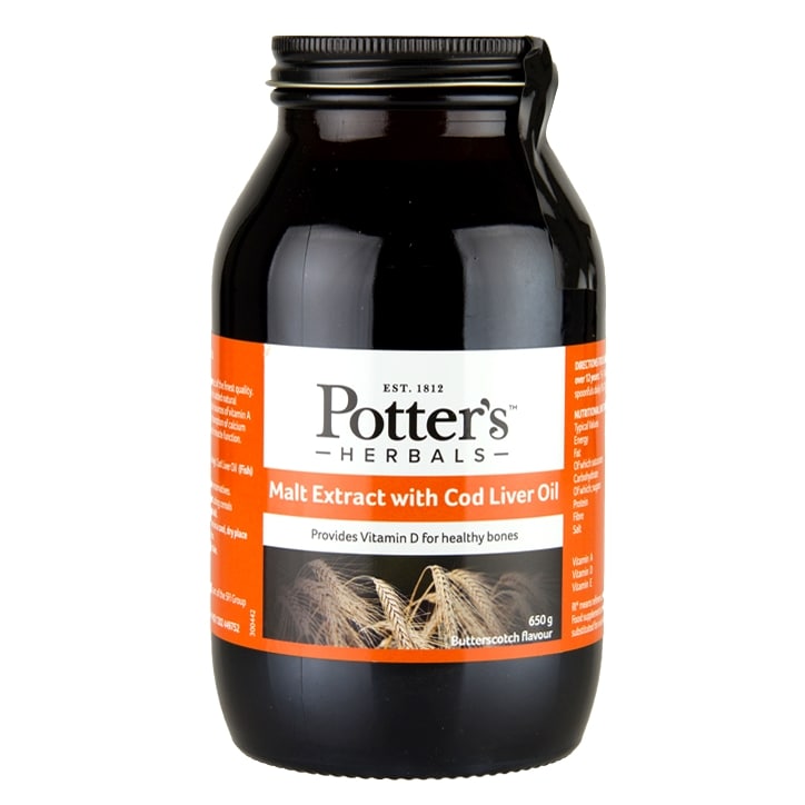 Potters Malt Extract with Cod Liver Oil Butterscotch 650g-1