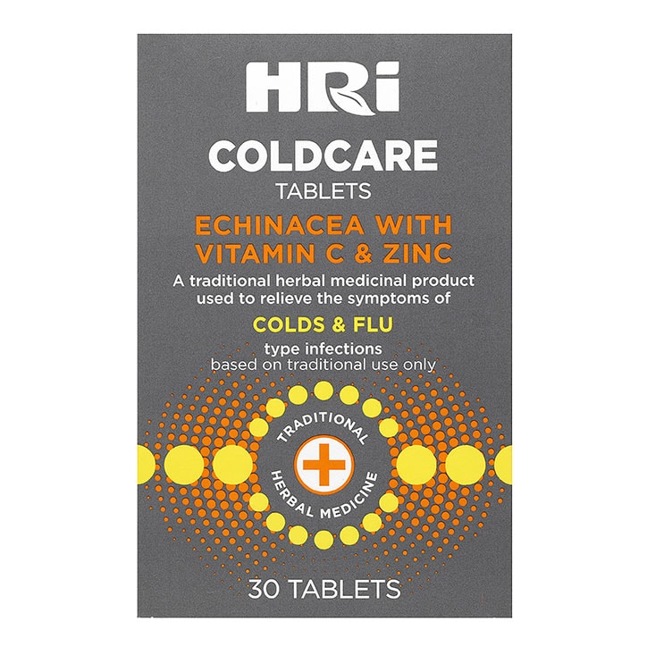 HRI Coldcare Echinacea with Vitamin C & Zinc 30 Tablets
