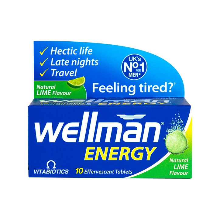 Vitabiotics Wellman Energy 10 Lime Flavour Effervescent Tablets-1