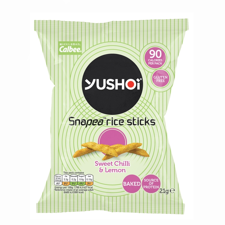 Yushoi Snapea Rice Sticks Sweet Chilli & Lemon 63g image 1