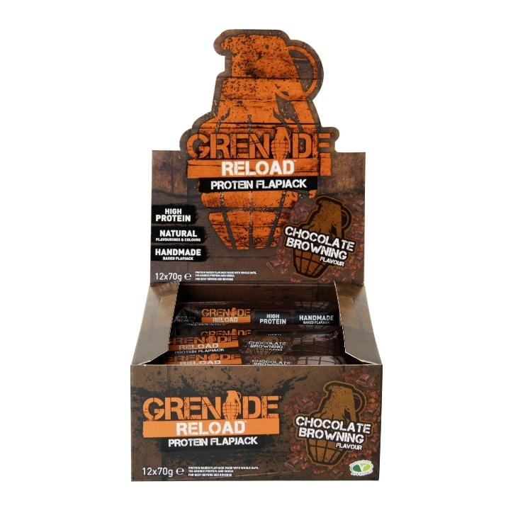 Grenade Reload Flapjack Chocolate Browning 12 x 70g image 1