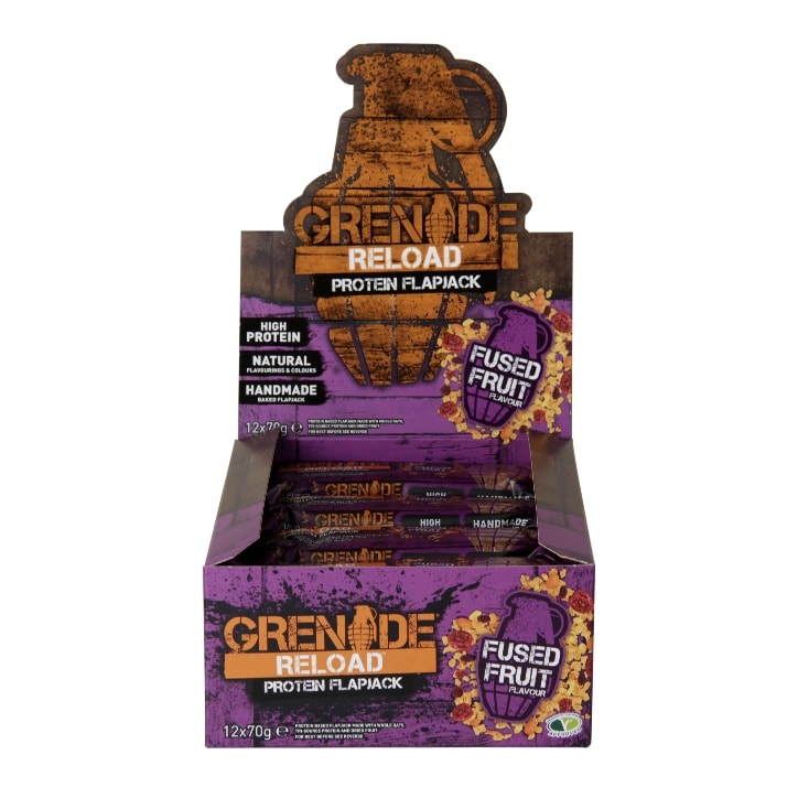 Grenade Reload Flapjack Fused Fruit 12 x 70g image 1