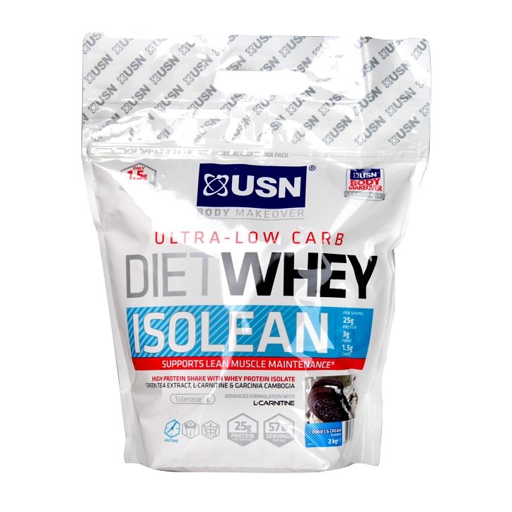 USN Diet Whey Isolean Cookies & Cream 2kg image 1