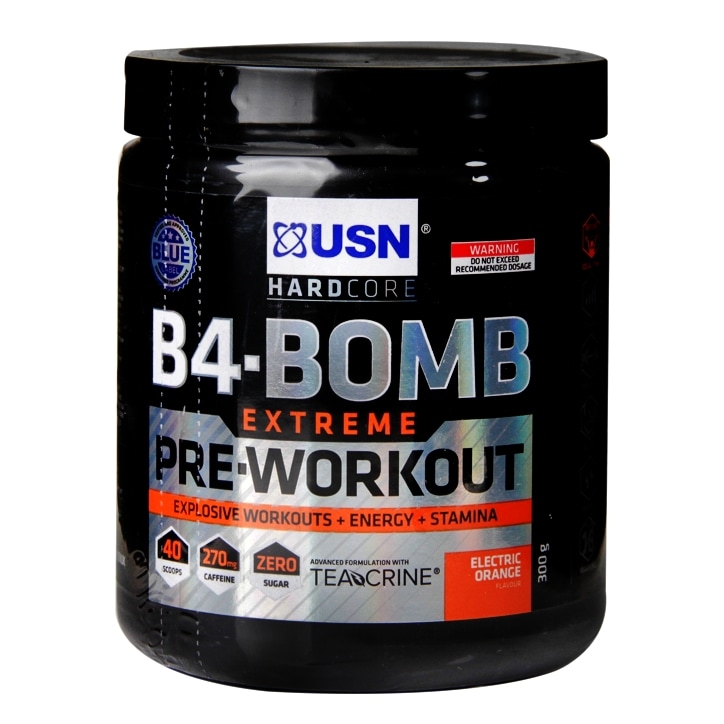 USN B4-Bomb Extreme Pre-Workout Electric Orange 300g image 1