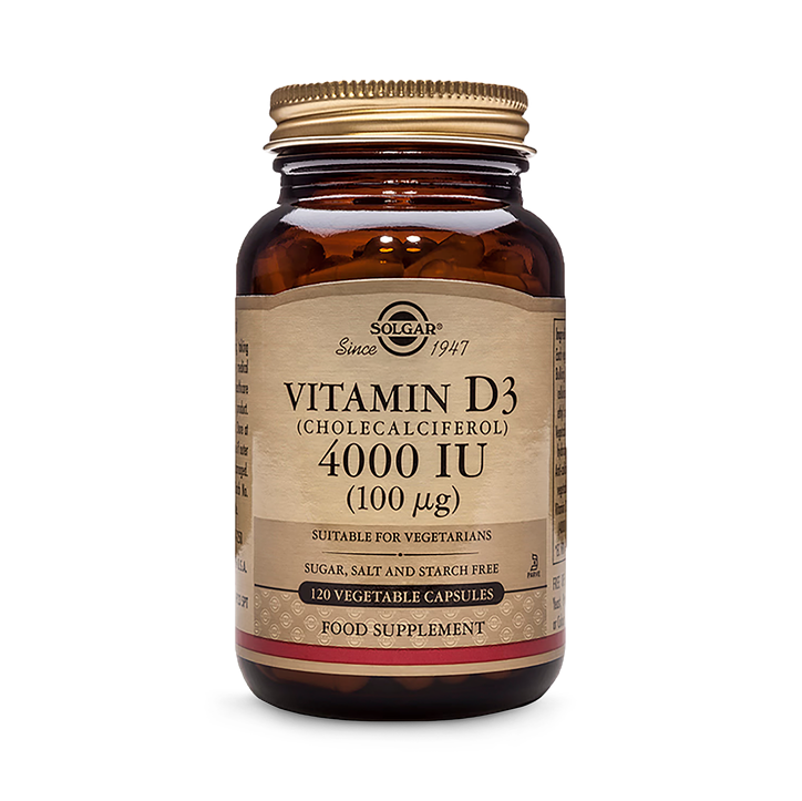 Solgar Vitamin D3 4000IU 120 Vegetable Capsules image 1