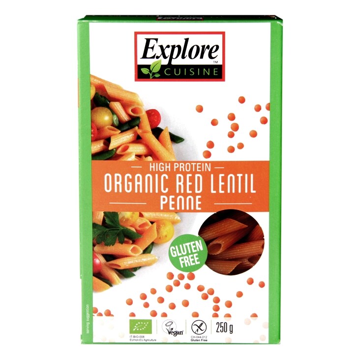 Explore Cuisine Organic Red Lentil Penne 250g image 1