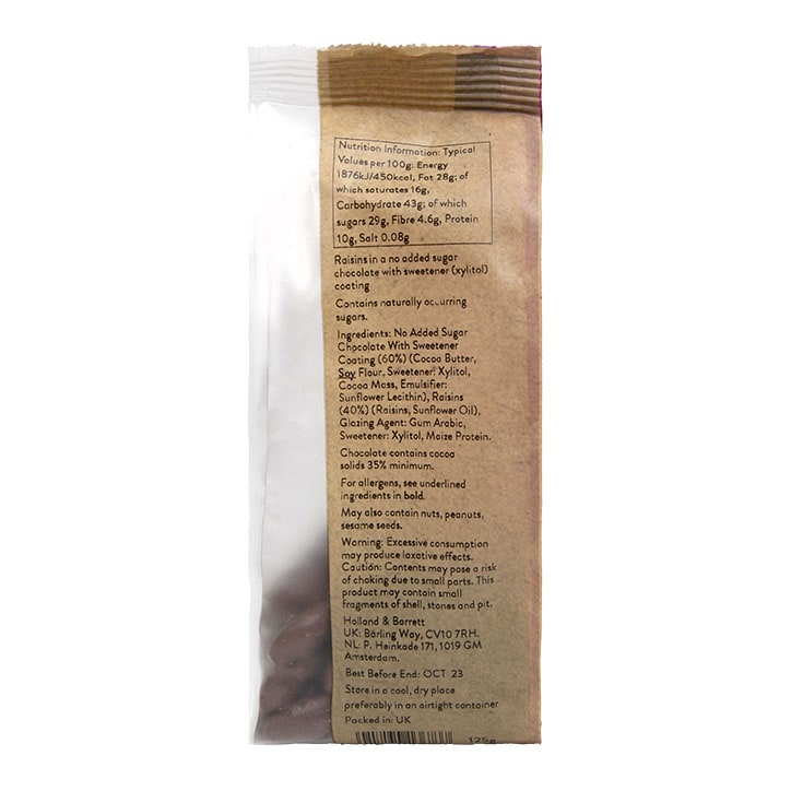 Holland & Barrett No Added Sugar Choccy Raisins 125g image 2