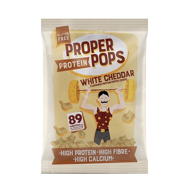 Proper Pops Protein Popped Crisps White Cheddar 25g image 1