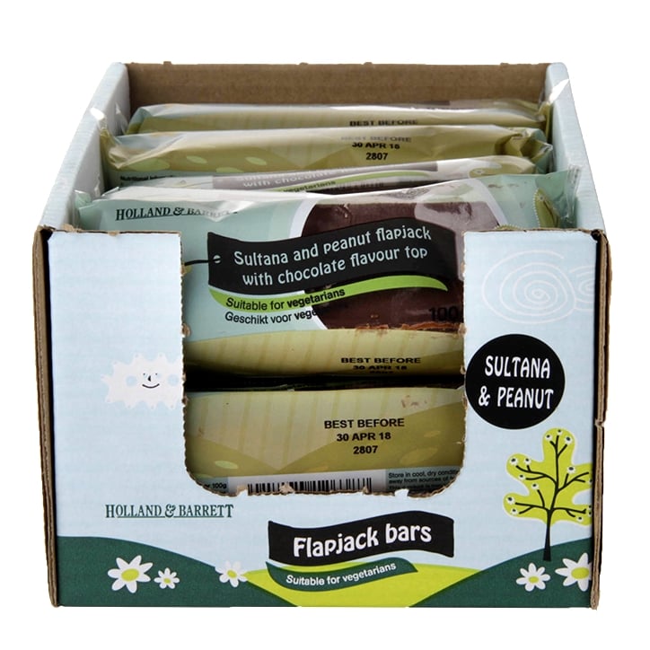 Holland & Barrett Chocolate Sultana and Peanut Flapjack 15 x 100g image 1