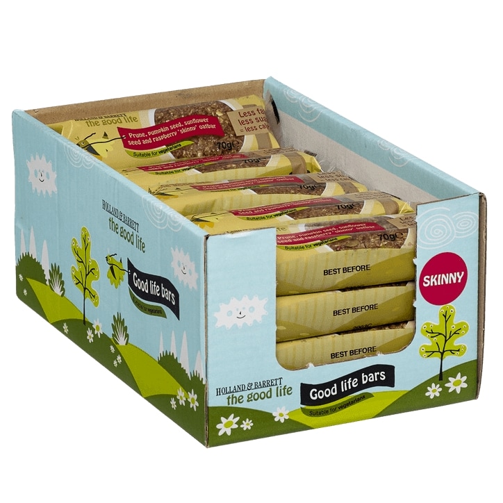 Holland & Barrett Prune, Pumpkin Seed, Sunflower Seed & Raspberry Skinny Oatbar 20 x 70g image 1
