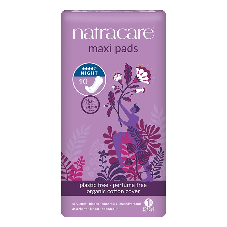 Natracare Natural Organic Maxi Pads Night Time 10 image 1