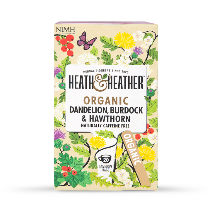 Heath & Heather Organic Dandelion, Burdock & Hawthorn 20 Tea Bags image 1