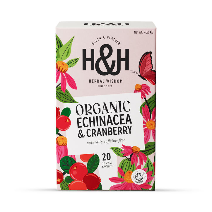 Heath & Heather Organic Echinacea & Cranberry 20 Tea Bags image 1