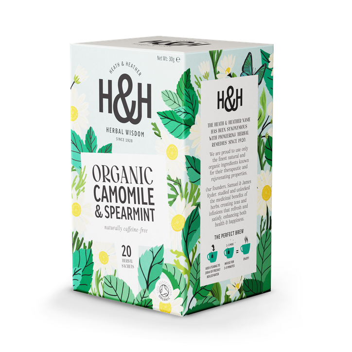 Heath & Heather Organic Camomile & Spearmint 20 Tea Bags